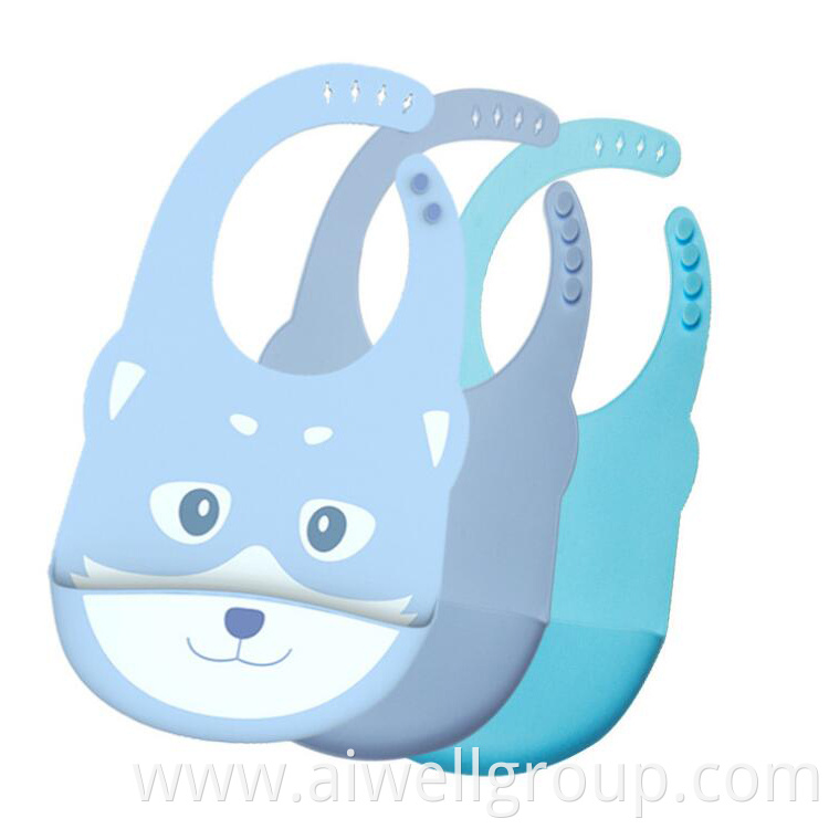 Soft Waterproof Cute Pocket Silicone Baby Bib